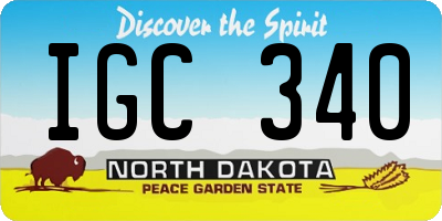 ND license plate IGC340