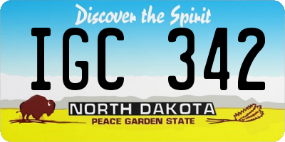 ND license plate IGC342