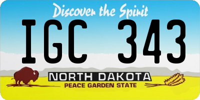 ND license plate IGC343