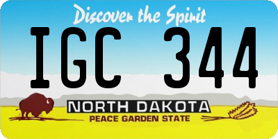 ND license plate IGC344