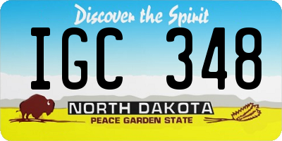 ND license plate IGC348