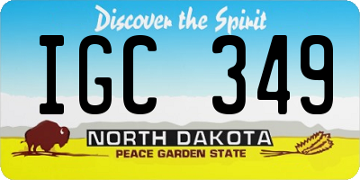 ND license plate IGC349