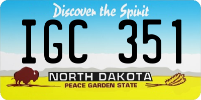 ND license plate IGC351