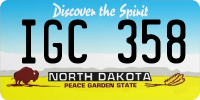 ND license plate IGC358