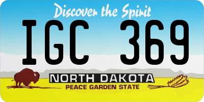 ND license plate IGC369