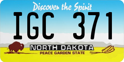 ND license plate IGC371