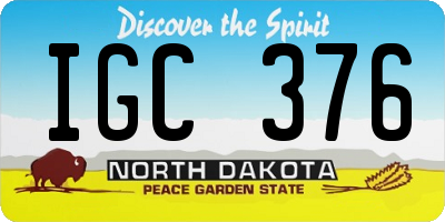 ND license plate IGC376