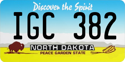 ND license plate IGC382