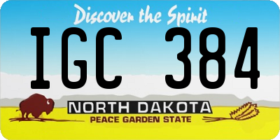 ND license plate IGC384