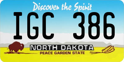 ND license plate IGC386