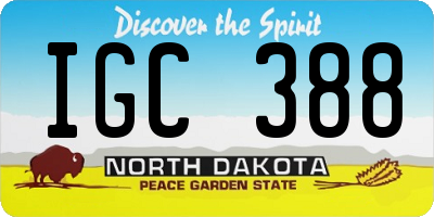 ND license plate IGC388