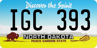 ND license plate IGC393