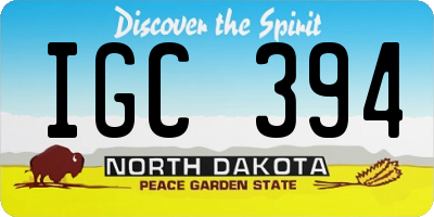 ND license plate IGC394