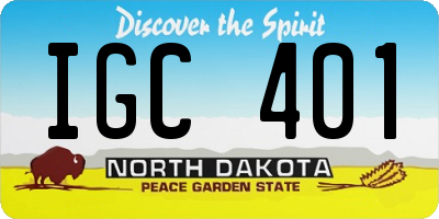 ND license plate IGC401