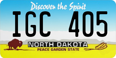 ND license plate IGC405