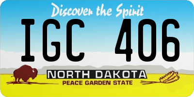 ND license plate IGC406