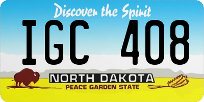 ND license plate IGC408