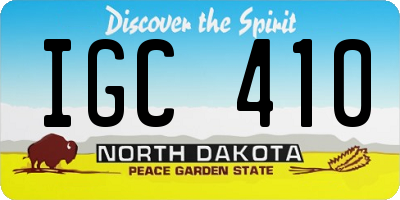 ND license plate IGC410