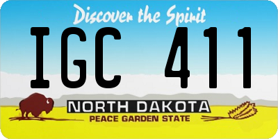 ND license plate IGC411