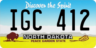 ND license plate IGC412