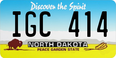 ND license plate IGC414