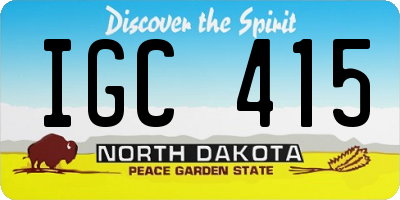 ND license plate IGC415