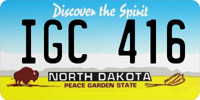 ND license plate IGC416