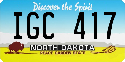 ND license plate IGC417