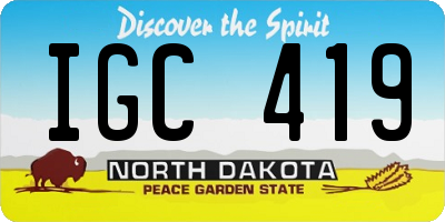 ND license plate IGC419