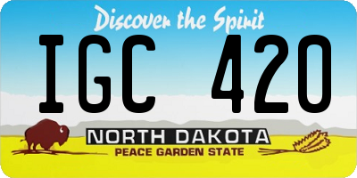 ND license plate IGC420
