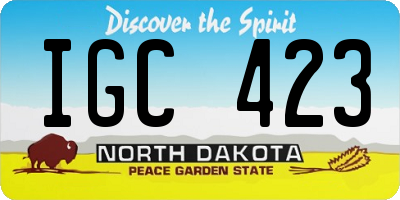 ND license plate IGC423
