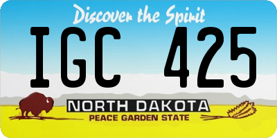 ND license plate IGC425