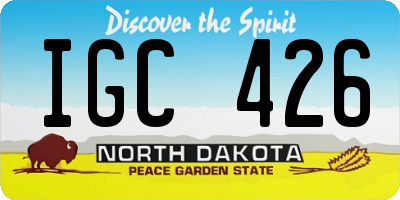 ND license plate IGC426