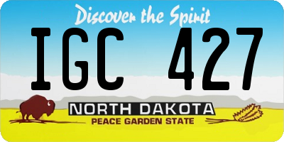 ND license plate IGC427