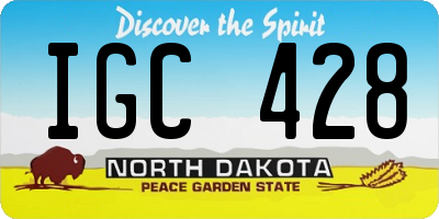 ND license plate IGC428