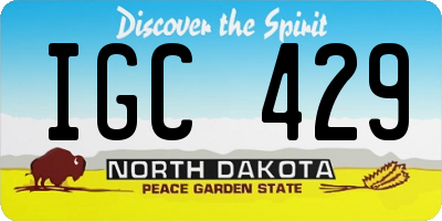 ND license plate IGC429
