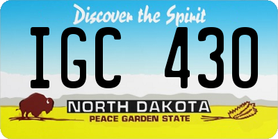 ND license plate IGC430