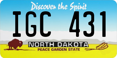 ND license plate IGC431