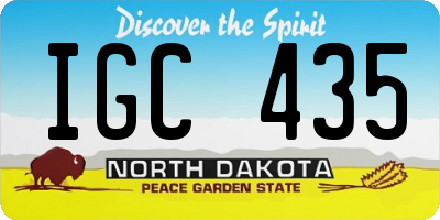 ND license plate IGC435