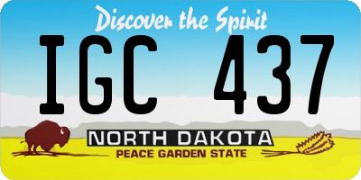 ND license plate IGC437
