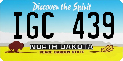 ND license plate IGC439