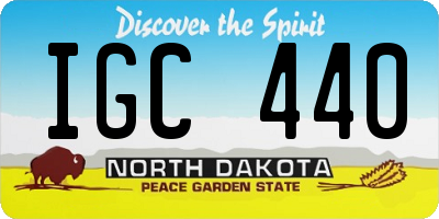 ND license plate IGC440