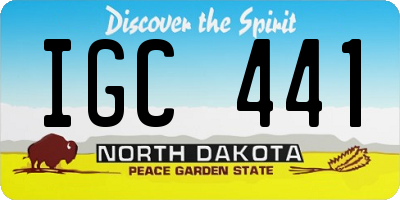 ND license plate IGC441