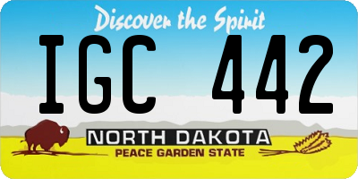 ND license plate IGC442