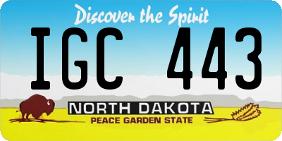 ND license plate IGC443