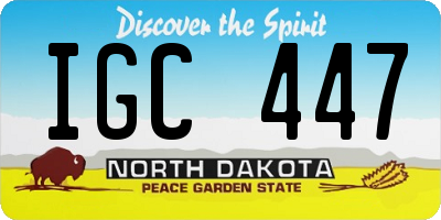 ND license plate IGC447