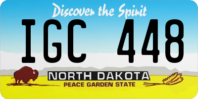 ND license plate IGC448