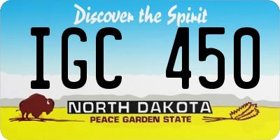 ND license plate IGC450