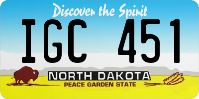ND license plate IGC451