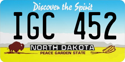ND license plate IGC452